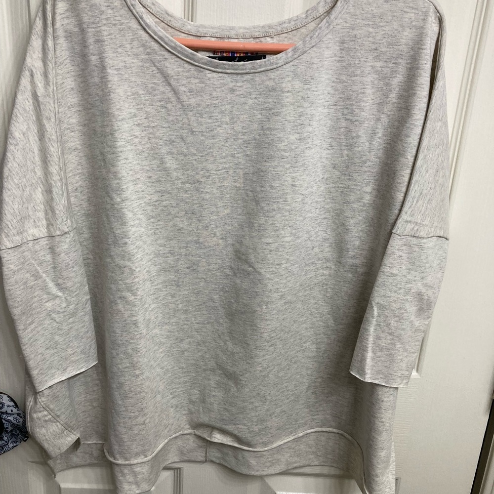 Tallis cotton oversized shirt Oatmeal in color sleeves reach elbow Size~S NWOT